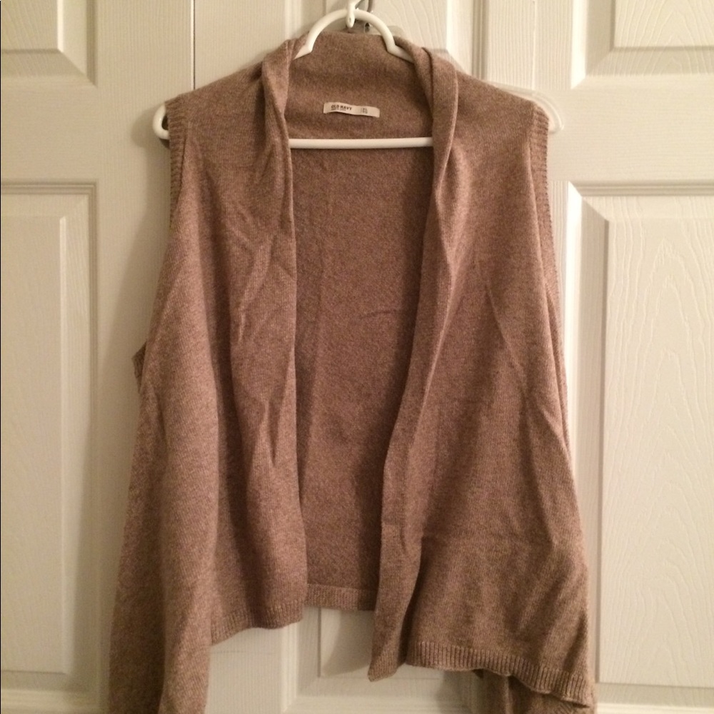 Tan asymmetrical sweater vest